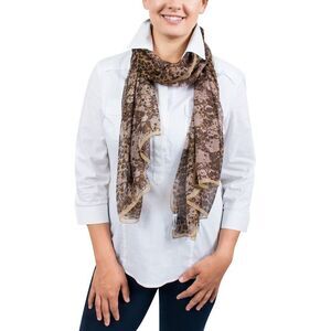 Ungaro UN7018 S7802 Animal Print Brown Silk Scarf